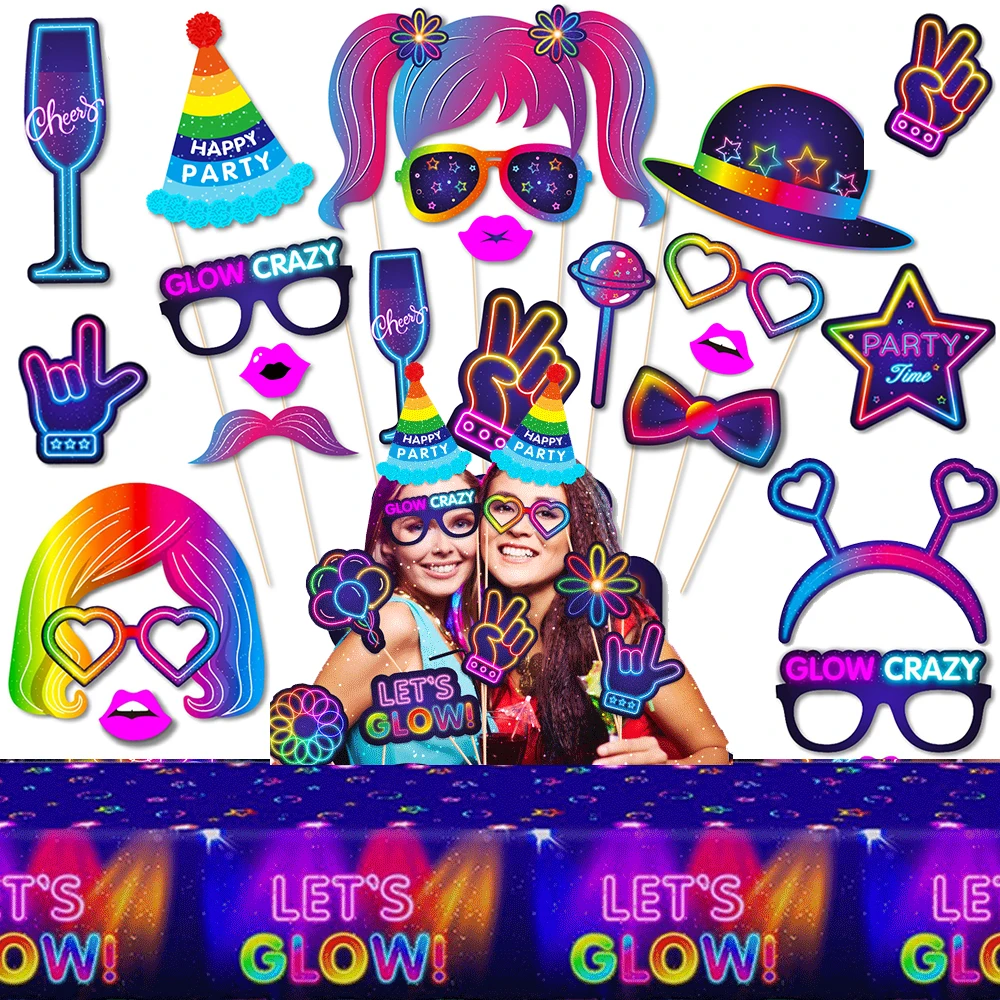 Let'S Party Event Supply - Let Glow Party Photo Booth Props