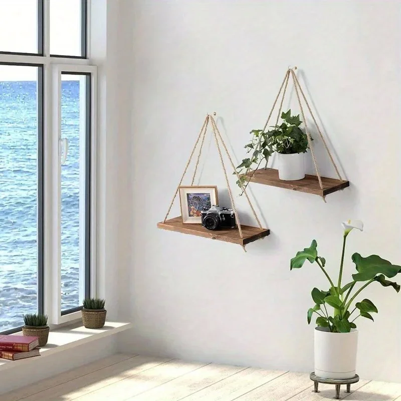 1PC Wooden Swing Hanging Hemp  - огляд і ціна Flower Wall Panel
