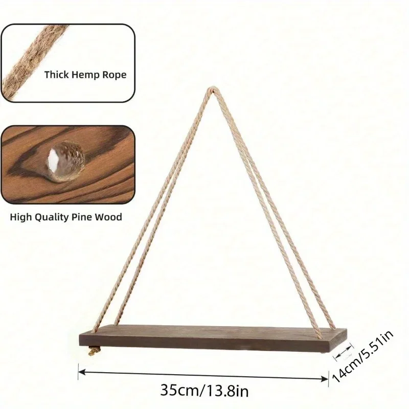 1PC Wooden Swing Hanging Hemp  - огляд і ціна Flower Wall Panel