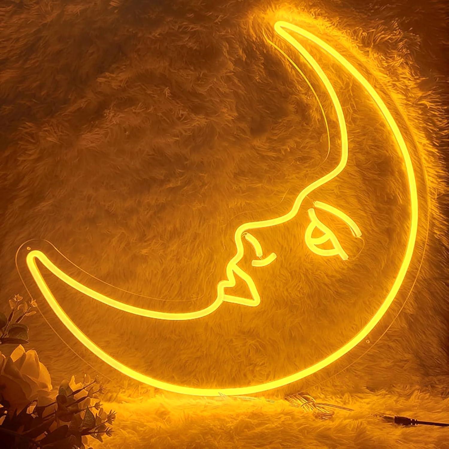 Moon Face Neon Sign USB Dimmab - огляд і ціна Neon Sign Party