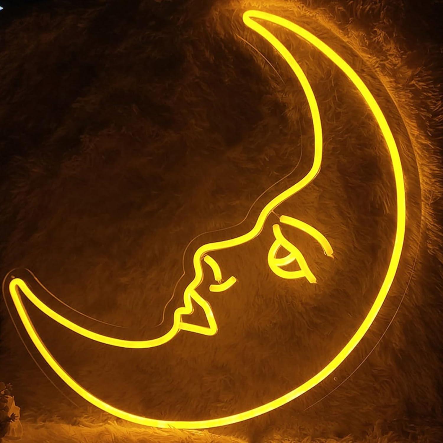 Moon Face Neon Sign USB Dimmab - огляд і ціна Neon Sign Party