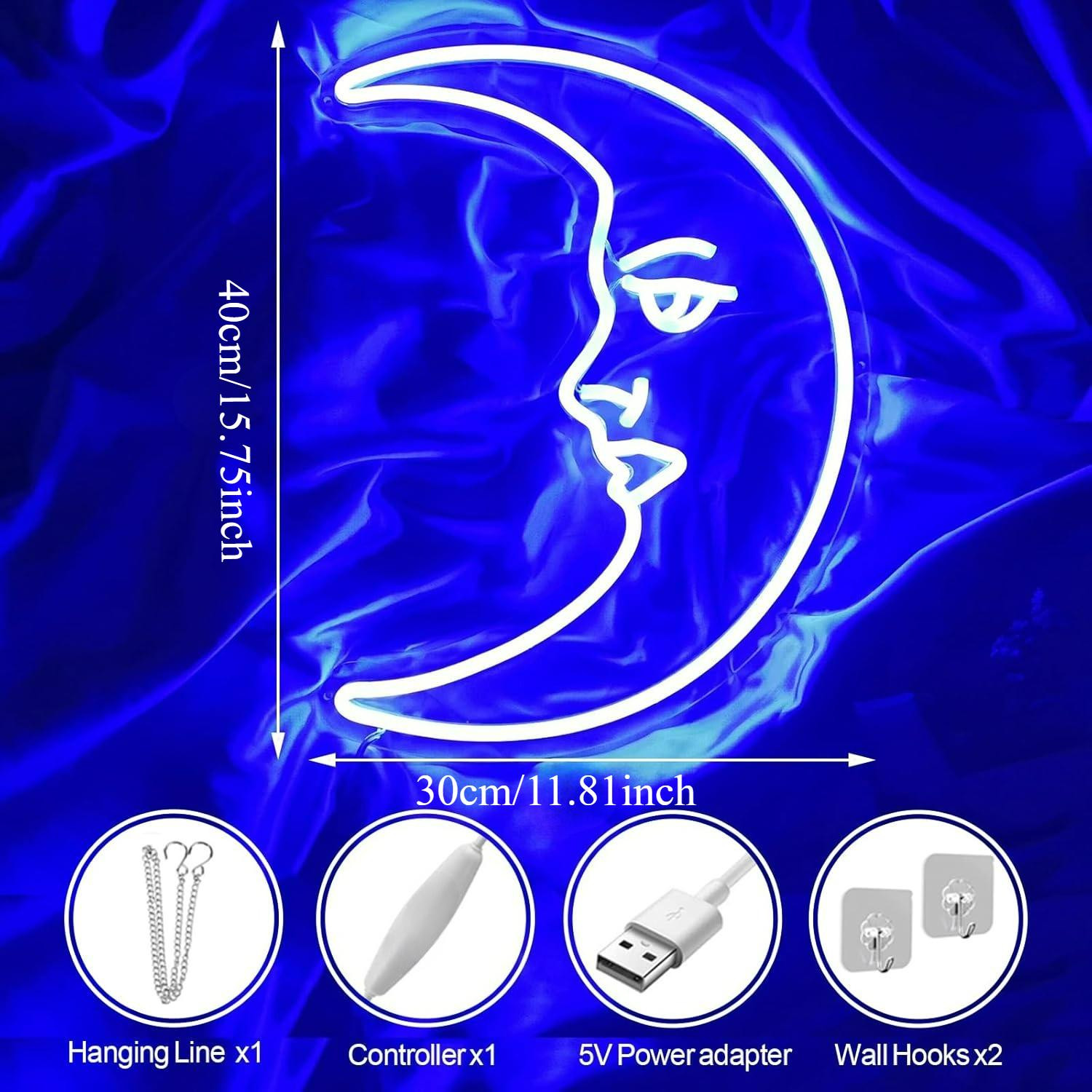 Moon Face Neon Sign USB Dimmab - огляд і ціна Neon Sign Party
