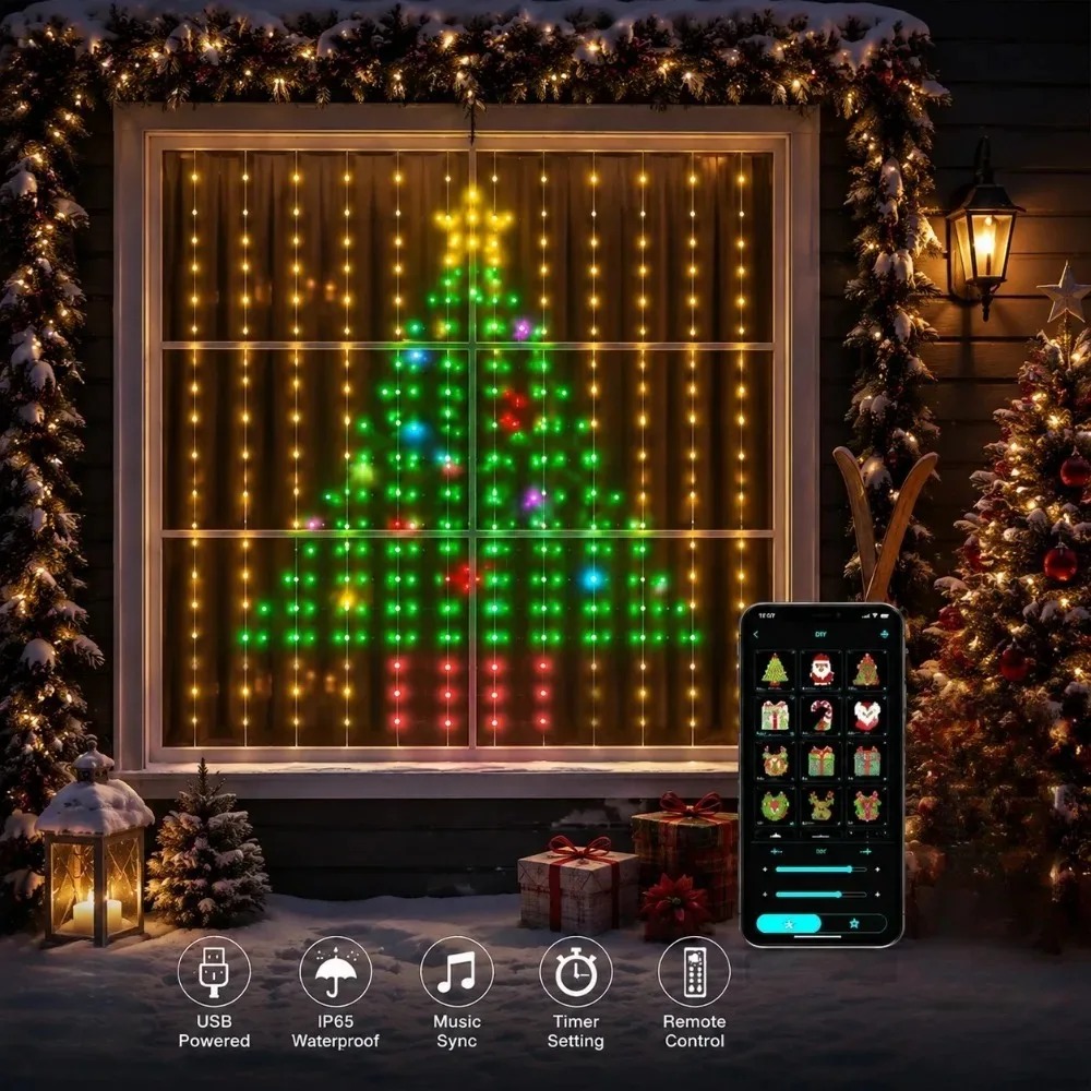 Christmas Light String LED Cur - огляд і ціна Neon Sign Party