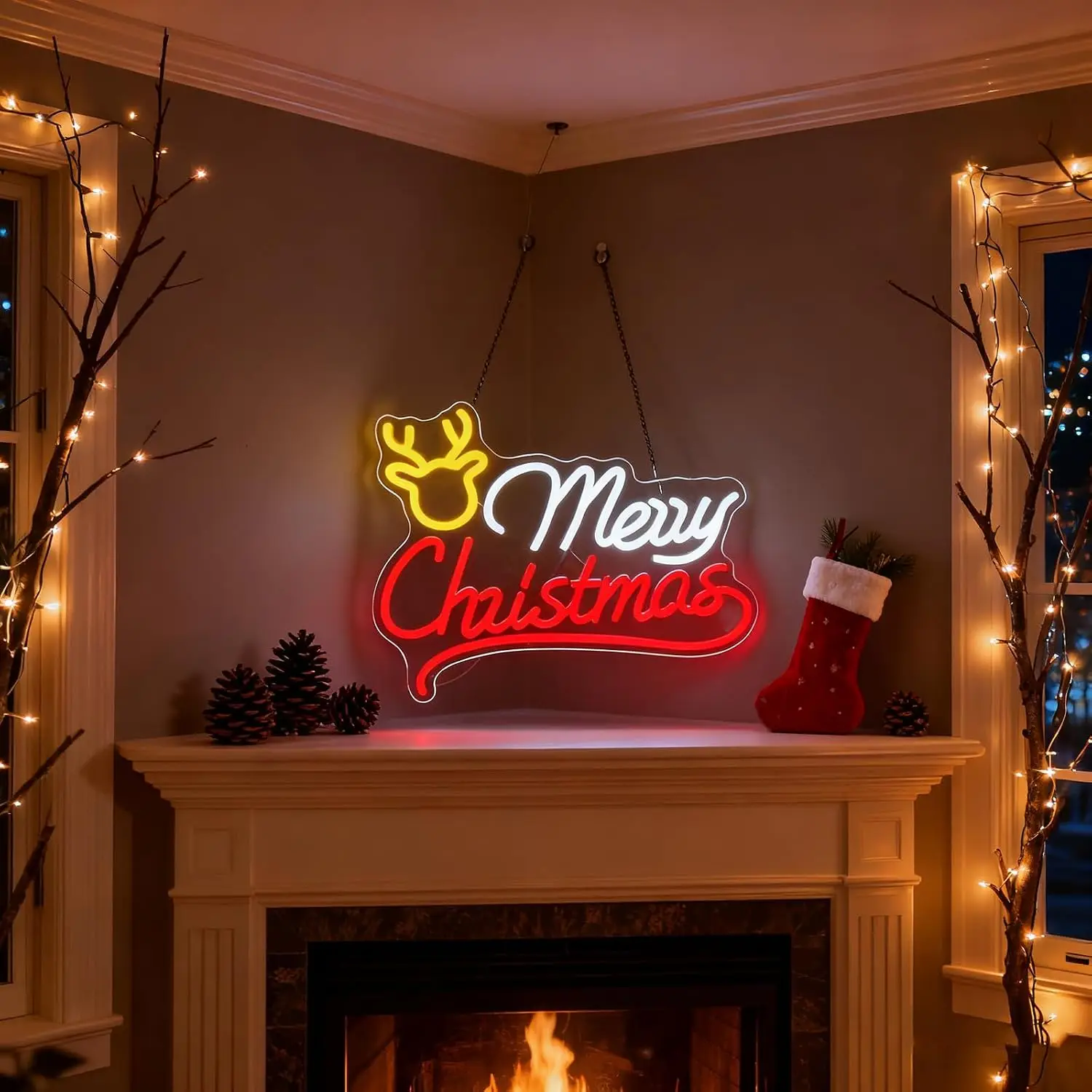 Merry Christmas Reindeer Neon  - огляд і ціна Neon Sign Party