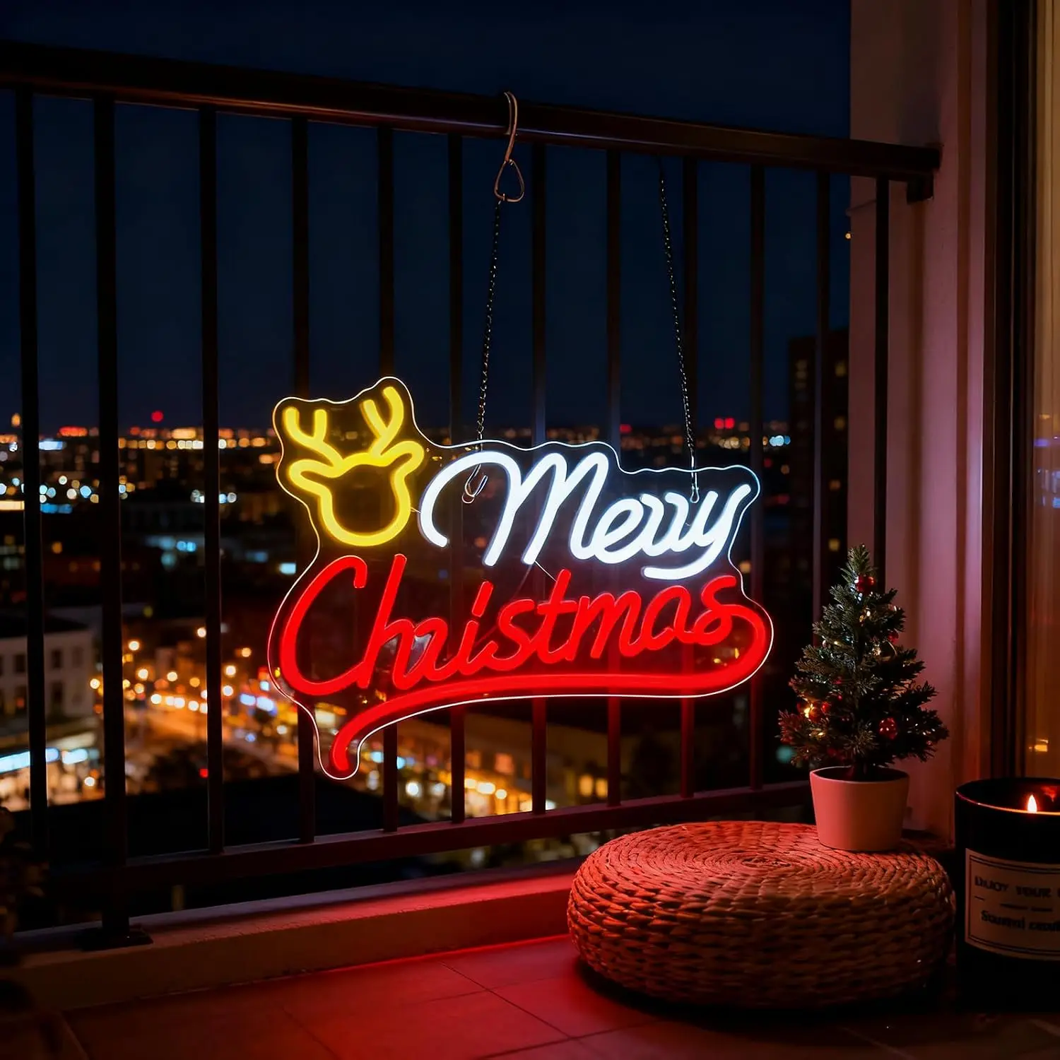 Merry Christmas Reindeer Neon  - огляд і ціна Neon Sign Party