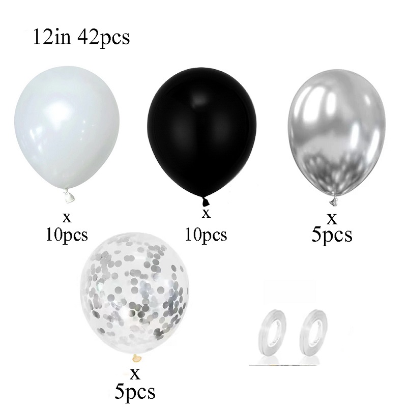 42pcs Silver Black White Confe - огляд і ціна Balloon Pump Hand