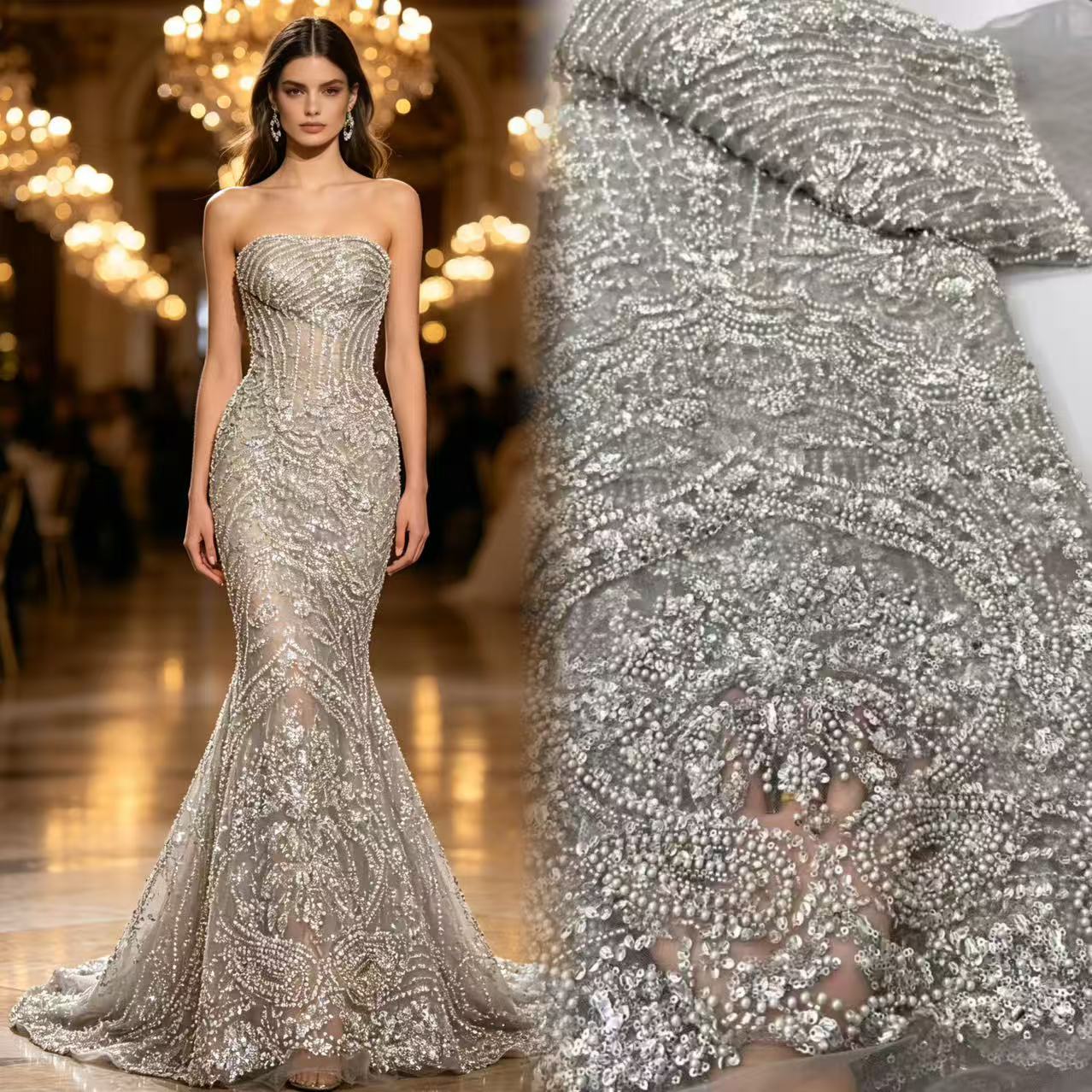 Luxury French Tulle Net Lace w - огляд і ціна Glitter Tablecloth